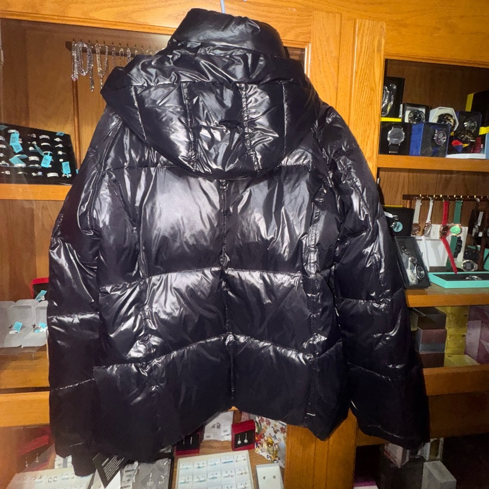 Glossy Black S13 Kylie Puffer Jacket - Picture 2 of 8
